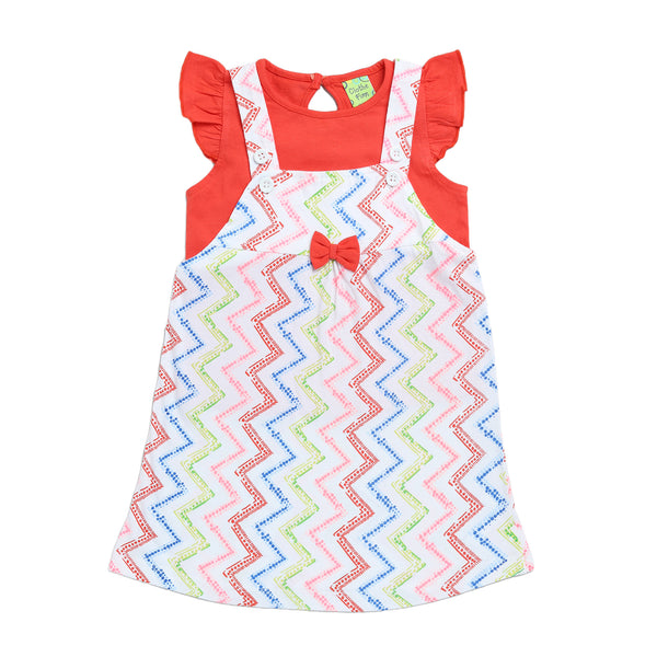 Clothe Funn Baby Girl Knee-Length Dress, Multicolour