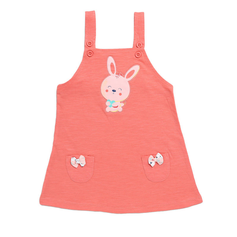 Clothe Funn New Born Baby Girl's Dress, Peach/Coral