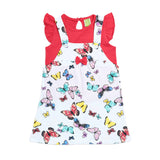 Clothe Funn New Born Baby Girl's Dress, White/Fuschia