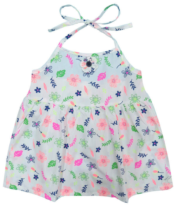 Clothe Funn Baby Girls Co-Ord Set, Shorts Set, White Floral Multi