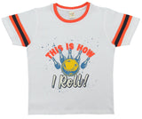 Boys Half sleeve T-Shirt & Shorts, Co-Ord Set, White & Orange