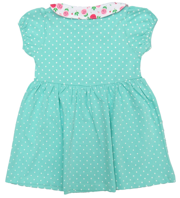 Clothe Funn New Born Baby Girl Dress, Mint AOP