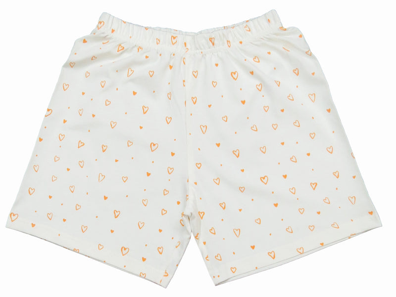Clothe Funn Girls Cotton Nightwear Set, Orange & Off White