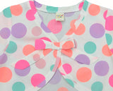 Clothe Funn Girls Short Sleeve Frock, White & Pink