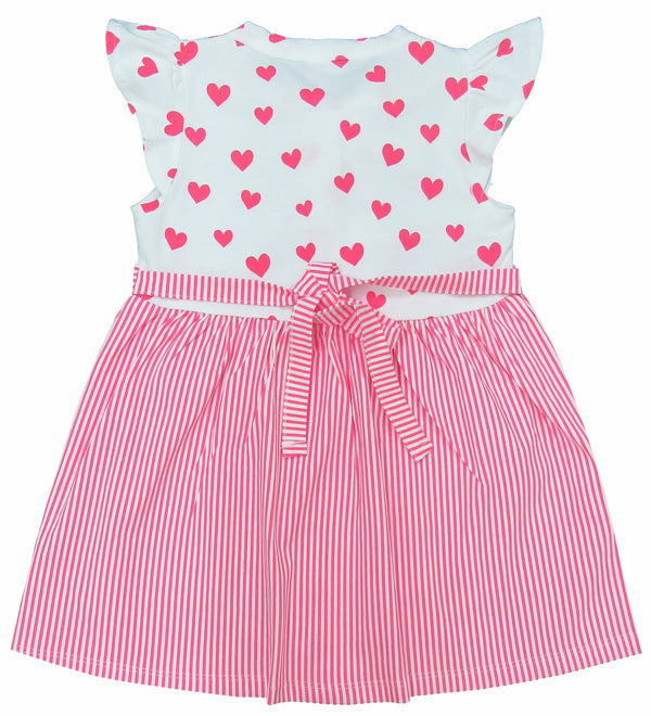 Clothe Funn New Born Baby Girls Dress, Pink Stripes