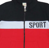 Clothe Funn Boys Tracksuit, Jacket With Track Pant, White, Red & Black