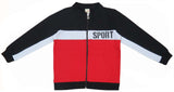 Clothe Funn Boys Tracksuit, Jacket With Track Pant, White, Red & Black