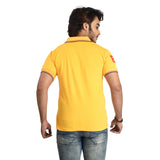 Clothe Funn Mens Polo T-Shirt Embroidery, Gold