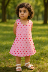 Clothe Funn Baby Girls Sleeveless Printed Frock Combo:-3 Lemon/Pink/S.Blue (Pack Of 3)