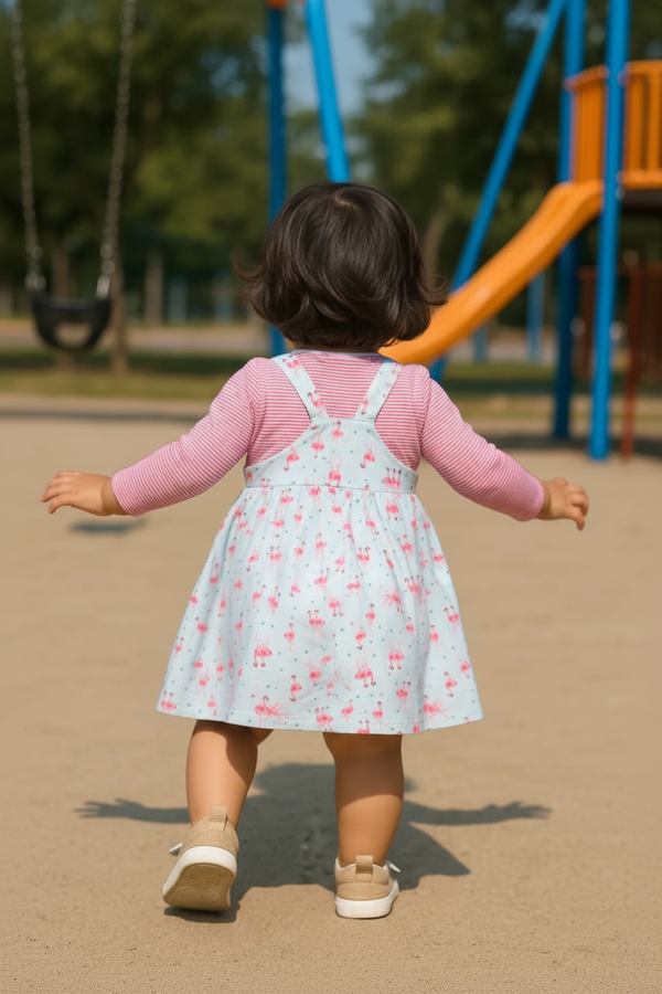 Clothe Funn Baby Girl's Dress, White AOP