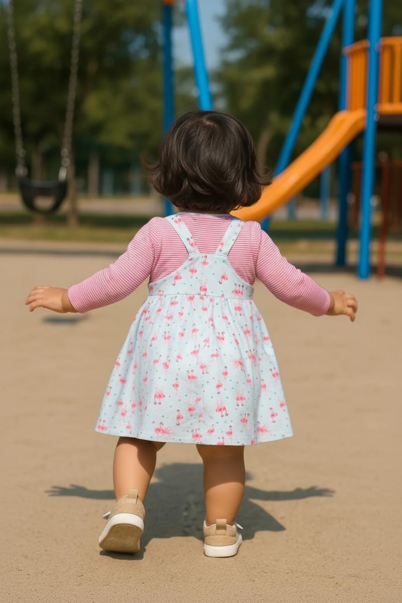 Clothe Funn Baby Girl's Dress, White AOP