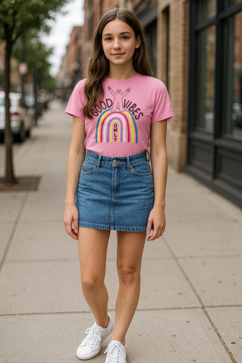 Girls Chest Printed T-Shirts,Pink, Combo:-17 (Pack of 2)