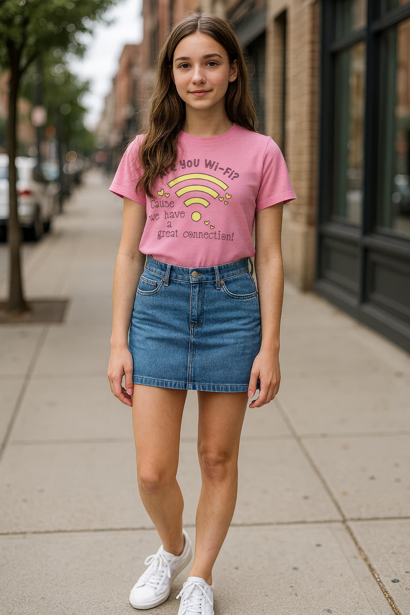 Girls Chest Printed T-Shirts,Pink, Combo:-4 (Pack of 2)