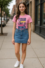 Clothe Funn Girls Chest Printed T-Shirts,Pink, Combo:-23 (Pack of 2)