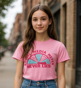 Girls Chest Printed T-Shirts,Pink, Combo:-2 (Pack of 2)