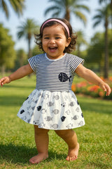 Clothe Funn Baby Girls Frock With Bloomer,White