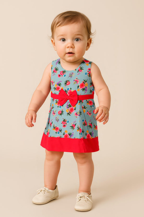 Clothe Funn Baby Girl's Fancy Dress, Grey/Coral