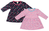 Clothe Funn Baby Girls Full Sleeves Dress, Navy & Pink