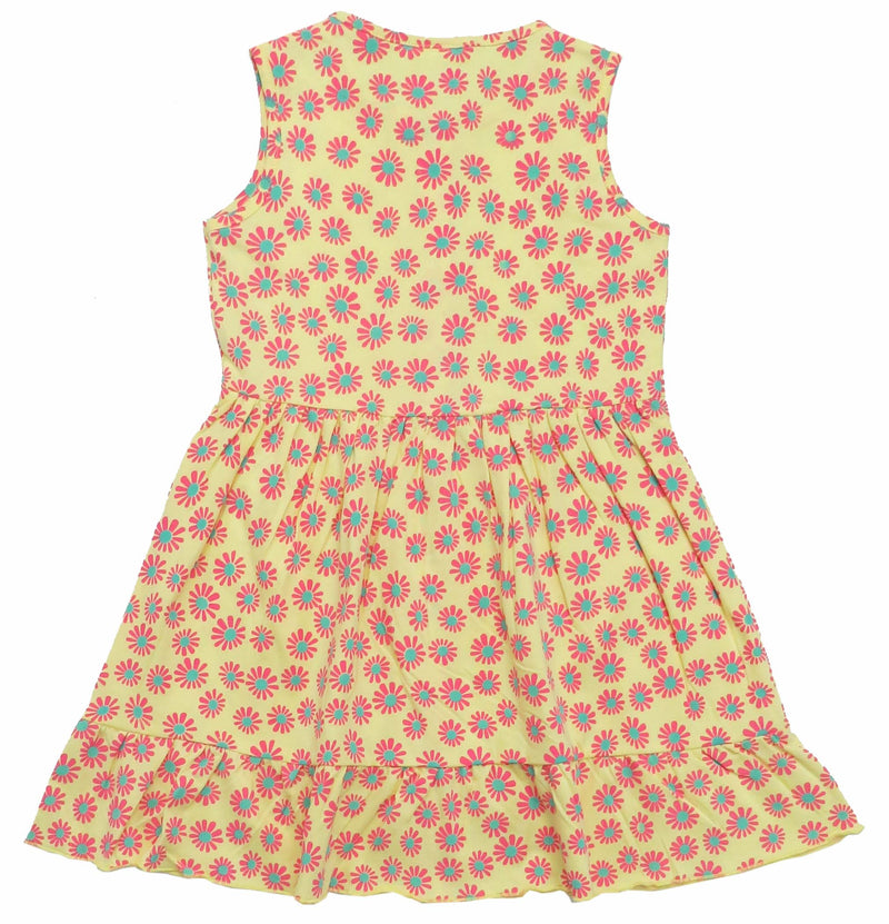 Clothe Funn New Born Baby Girl Sleeveless Dress, Lemon