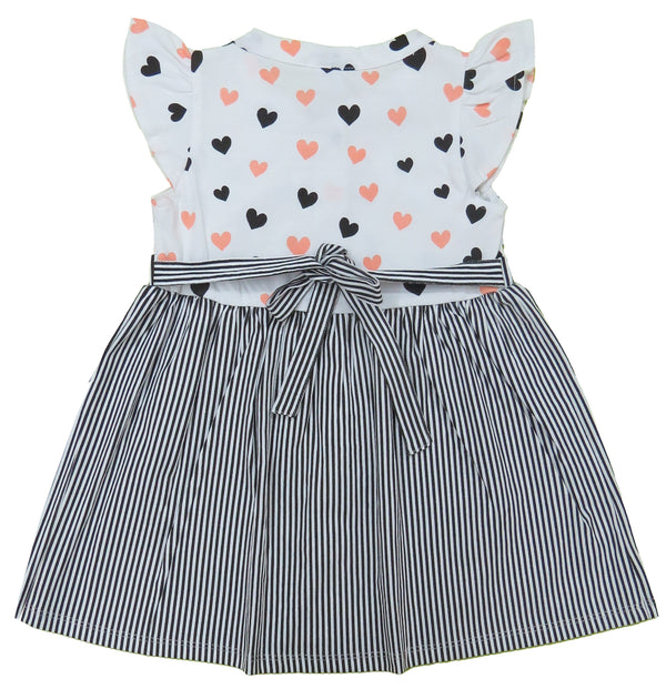 Clothe Funn New Born Baby Girls Dress, Black Stripes