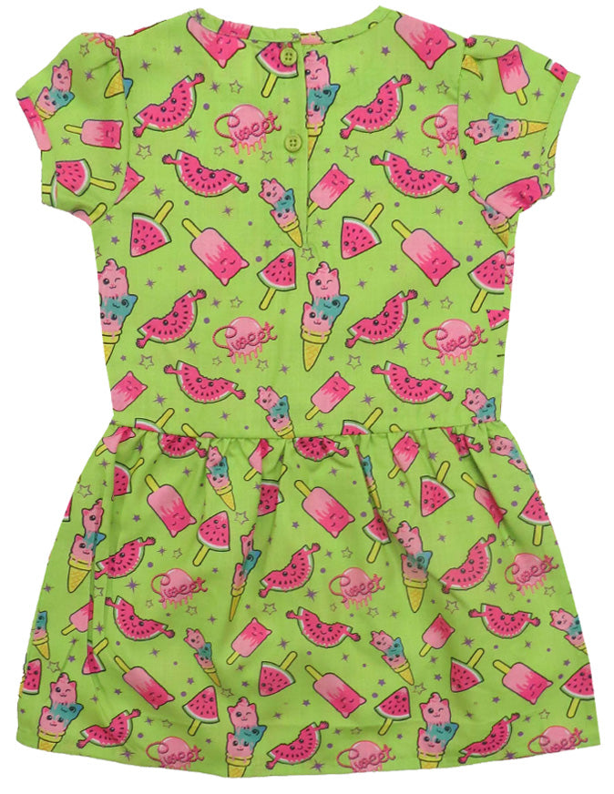 Clothe Funn Baby Girls Fancy Dress, Green AOP