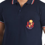 Clothe Funn Mens Polo T-Shirt Embroidery, Navy
