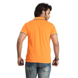 Clothe Funn Mens Polo T-Shirt Embroidery, Orange