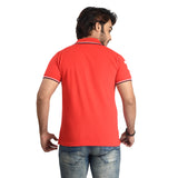 Clothe Funn Mens Polo T-Shirt Embroidery, Red