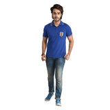 Clothe Funn Mens Polo T-Shirt Embroidery, Royal