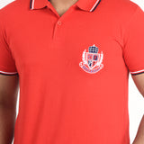 Clothe Funn Mens Polo T-Shirt Embroidery, Red
