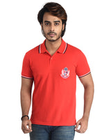Clothe Funn Mens Polo T-Shirt Embroidery, Red