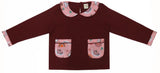 Clothe Funn Girls Full Sleeve Co-Ord Set, Maroon & Peach AOP