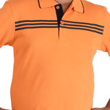 Clothe Funn Boys Polo T-Shirt, Orange (Stripes)