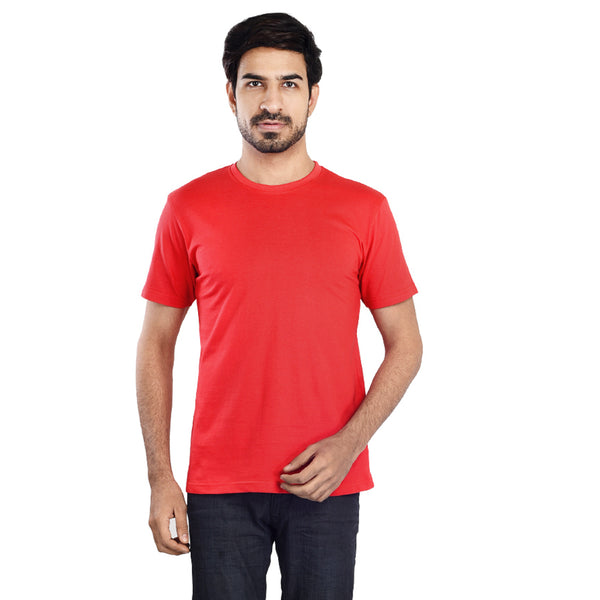 Clothe Funn Men's Round Neck Regular Fit, T-Shirt, Tomato