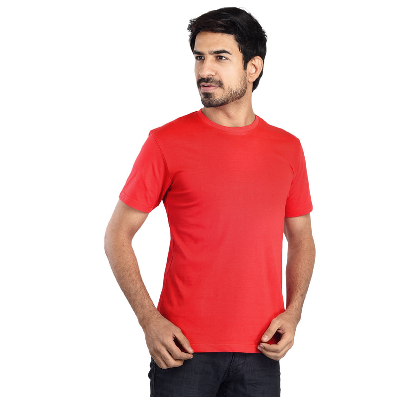 Clothe Funn Men's Round Neck Regular Fit, T-Shirt, Tomato
