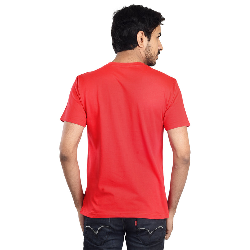 Clothe Funn Men's Round Neck Regular Fit, T-Shirt, Tomato