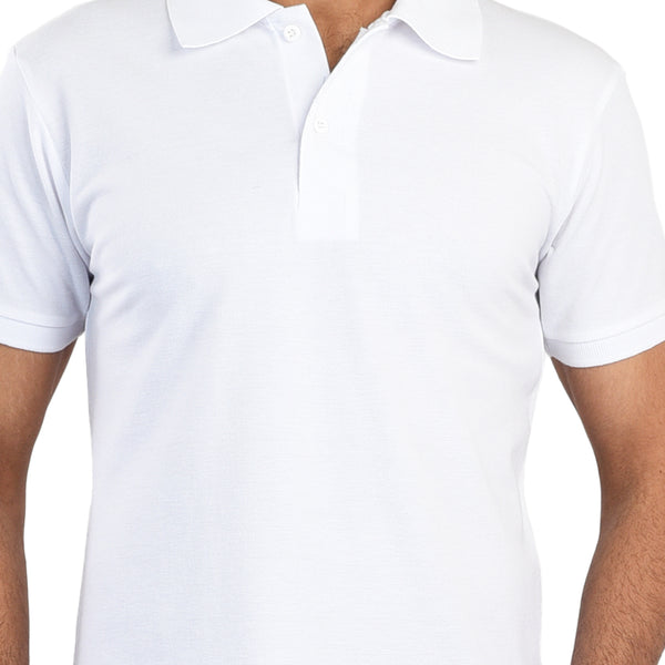 Clothe Funn Men's Polo T-Shirt, White