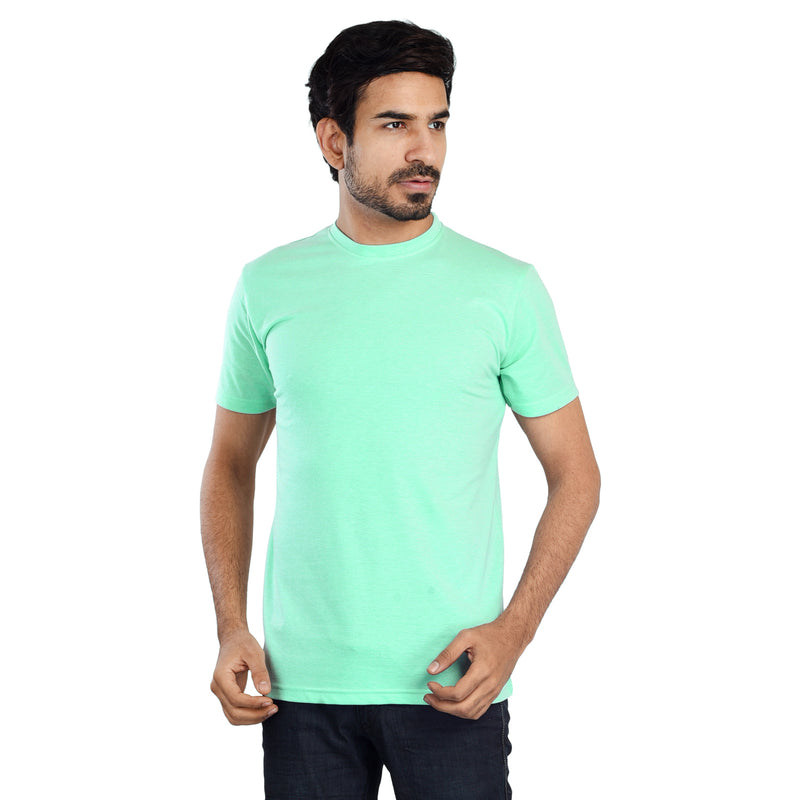 Clothe Funn Men's Round Neck Regular Fit, T-Shirt, Mint Melange