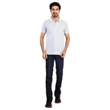 Clothe Funn Men's Polo T-Shirt, Grey Melange