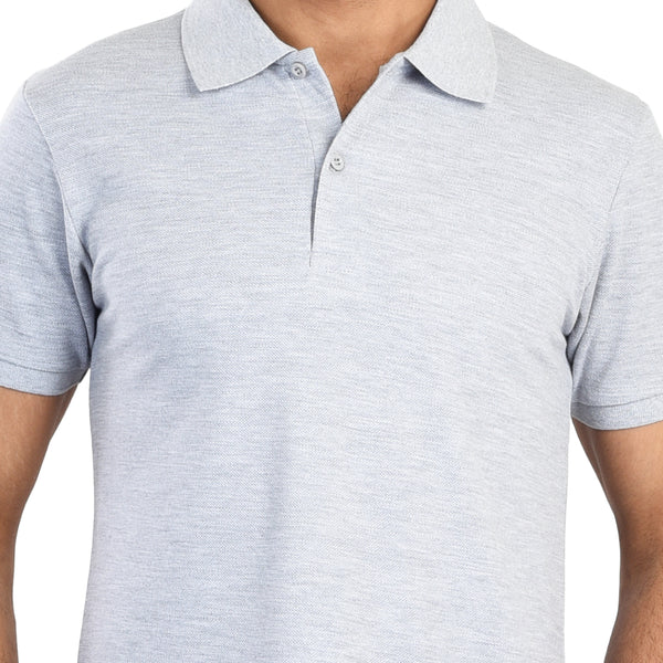Clothe Funn Men's Polo T-Shirt, Grey Melange