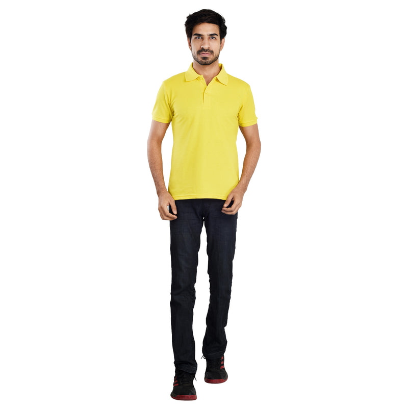 Clothe Funn Men's Polo T-Shirt, Yellow