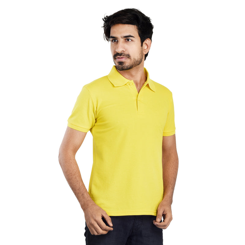 Clothe Funn Men's Polo T-Shirt, Yellow
