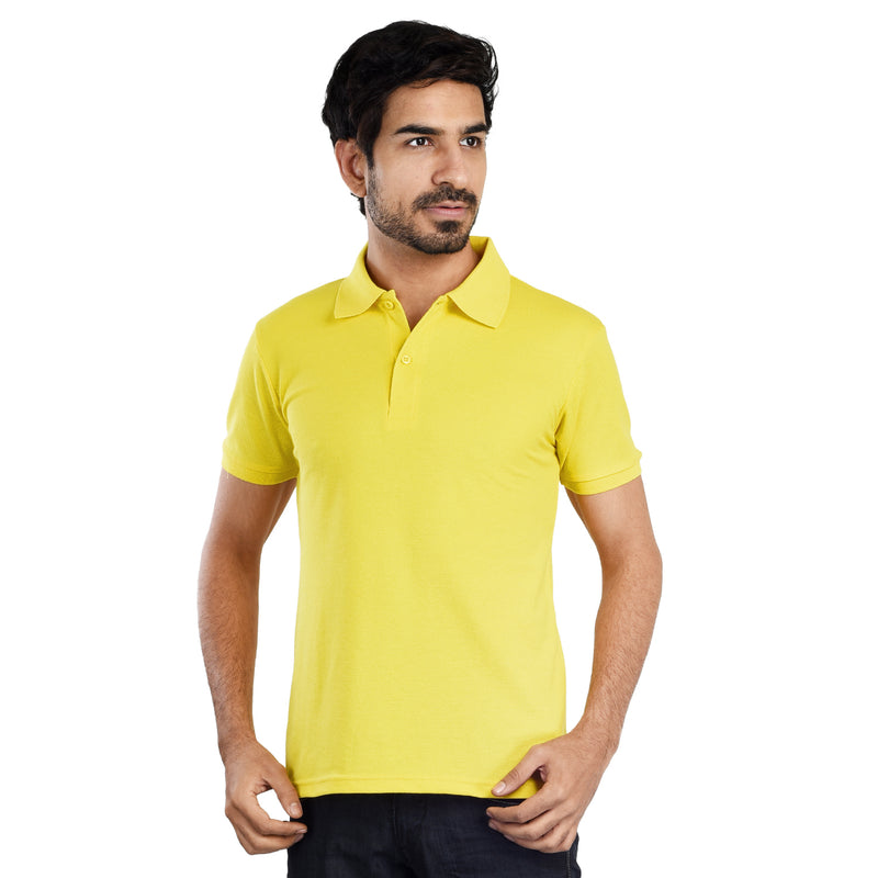Clothe Funn Men's Polo T-Shirt, Yellow