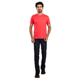 Clothe Funn Men's Round Neck Regular Fit, T-Shirt, Coral