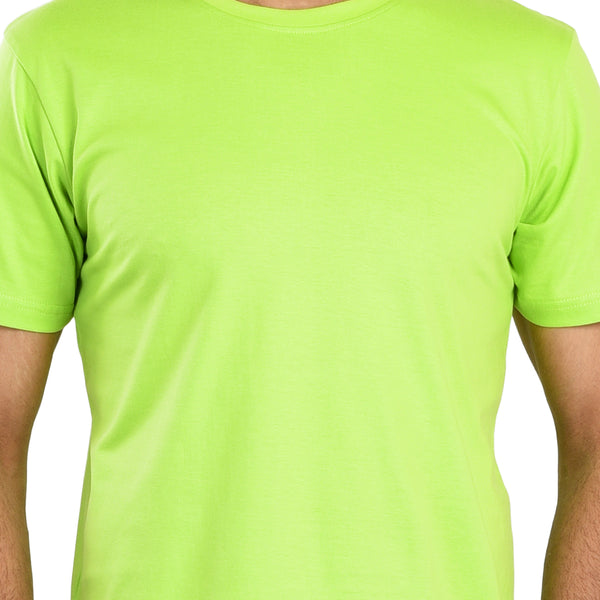 Clothe Funn Men's Round Neck Regular Fit, T-Shirt, Lime Green