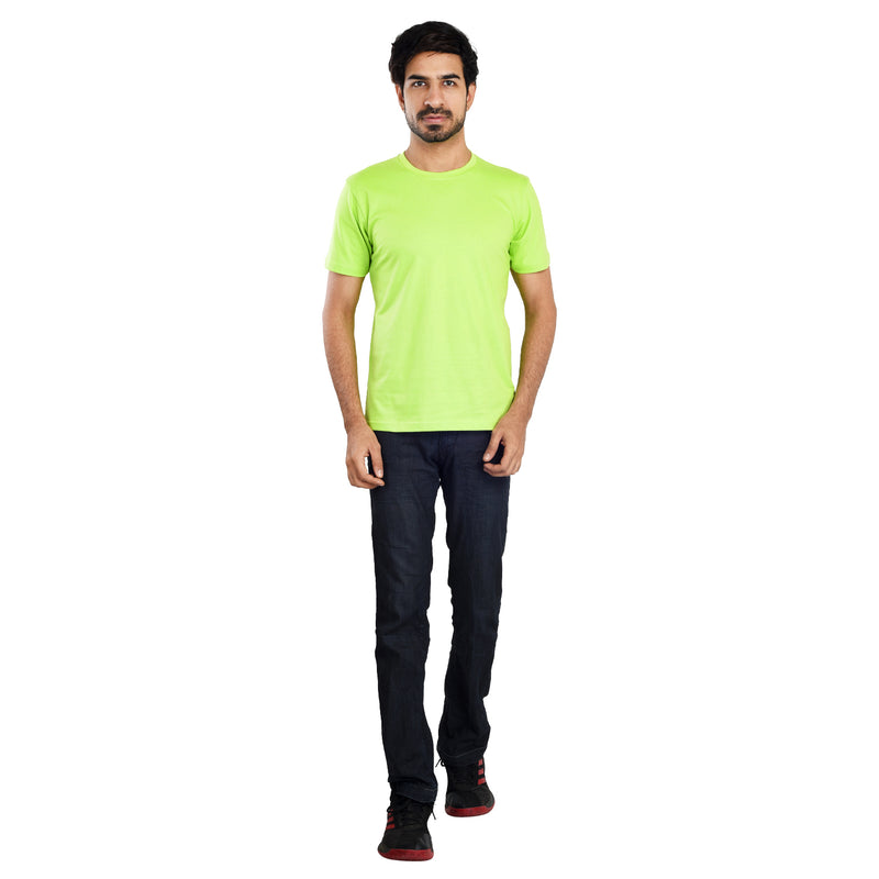 Clothe Funn Men's Round Neck Regular Fit, T-Shirt, Lime Green