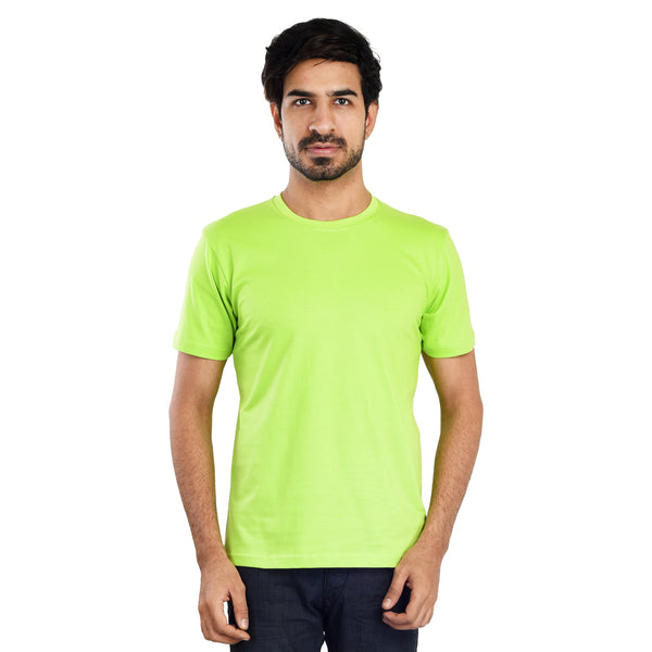 Clothe Funn Men's Round Neck Regular Fit, T-Shirt, Lime Green