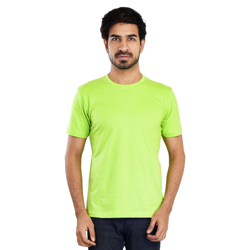 Clothe Funn Men's Round Neck Regular Fit, T-Shirt, Lime Green