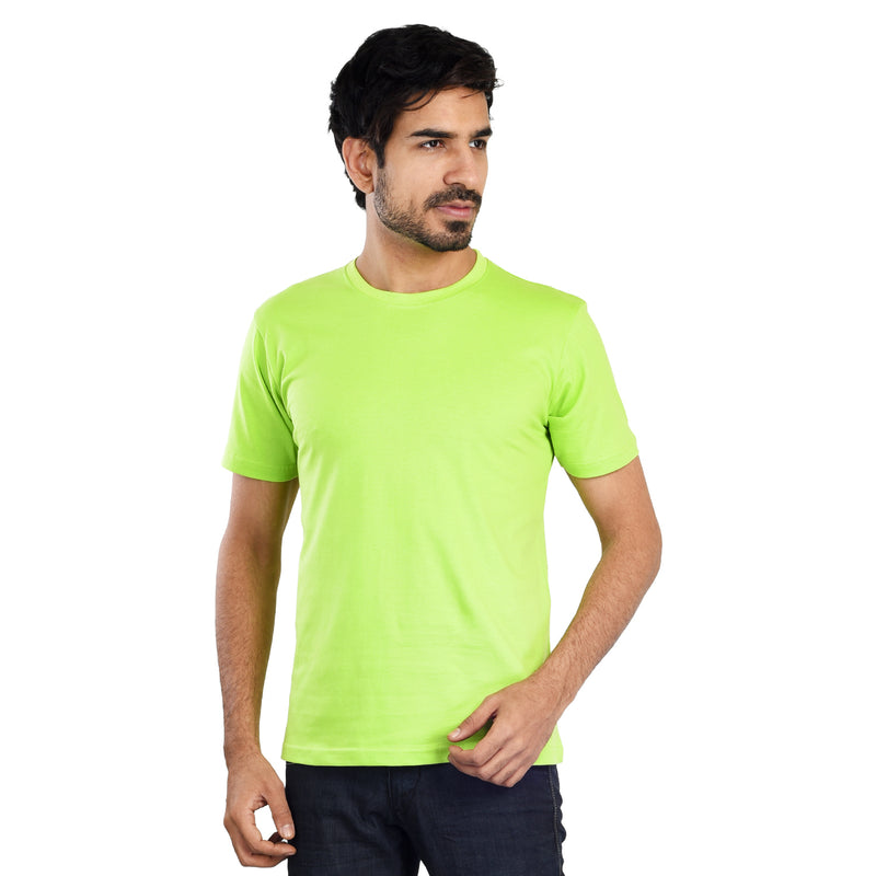 Clothe Funn Men's Round Neck Regular Fit, T-Shirt, Lime Green