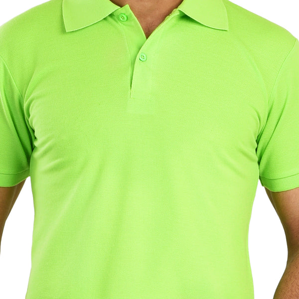 Clothe Funn Men's Polo T-Shirt, Lime Green